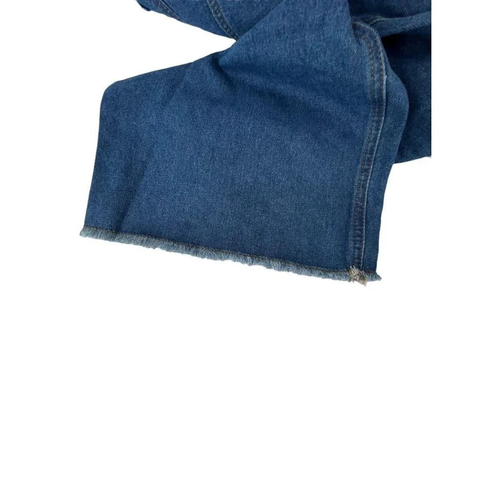 Pretty Little Thing Jeans Womens Plus Blue Distressed Knee Rip Raw Hem 20UK - Picture 5 of 14